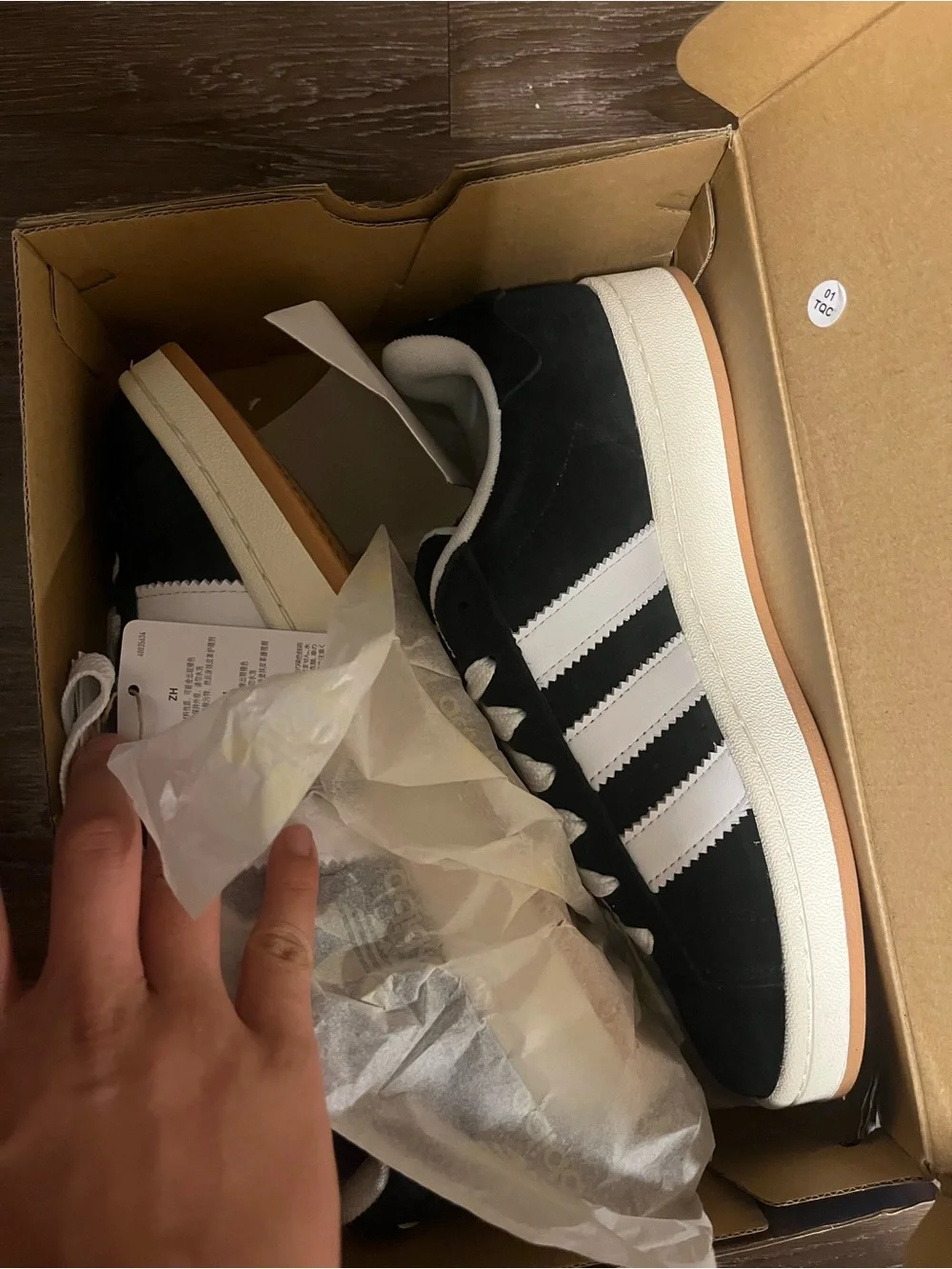 adidas Black n White Campus 00s with original Shoe Box